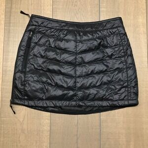 Skhoop Mini Down Skirt Womens S‎ Black Puffer Duck Ski Side Zip Nylon Insulated